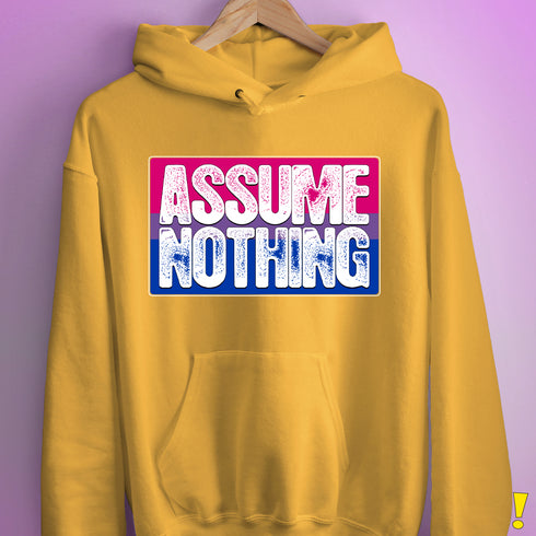 Assume Nothing Bisexual Pride Flag Hoodie - Mustard